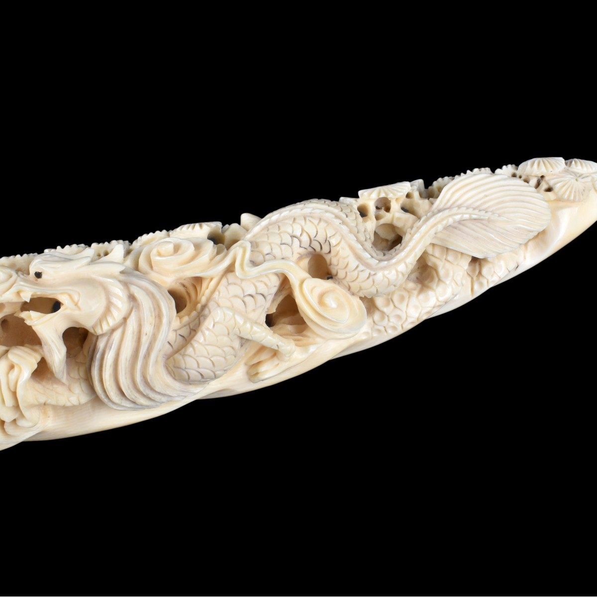 Chinese Carved Ivory Tusk