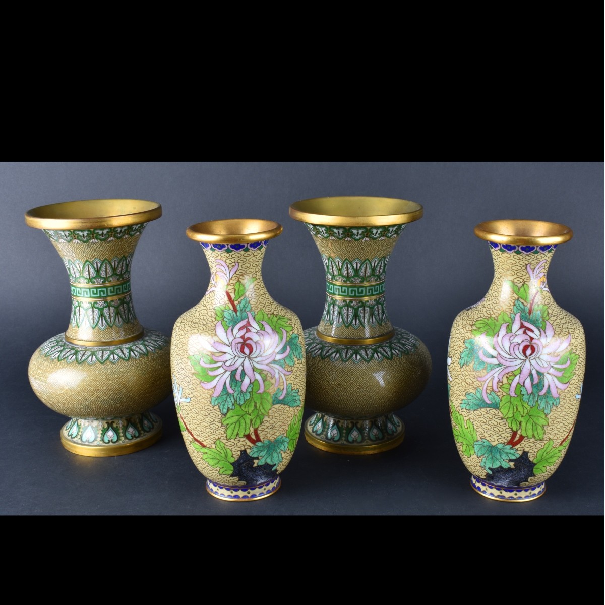 Four Chinese Cloisonne Vases