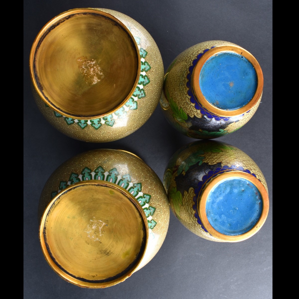 Four Chinese Cloisonne Vases