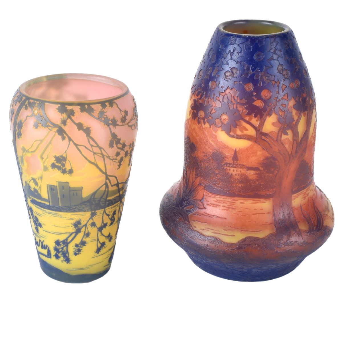 Two Cameo Glass Vases