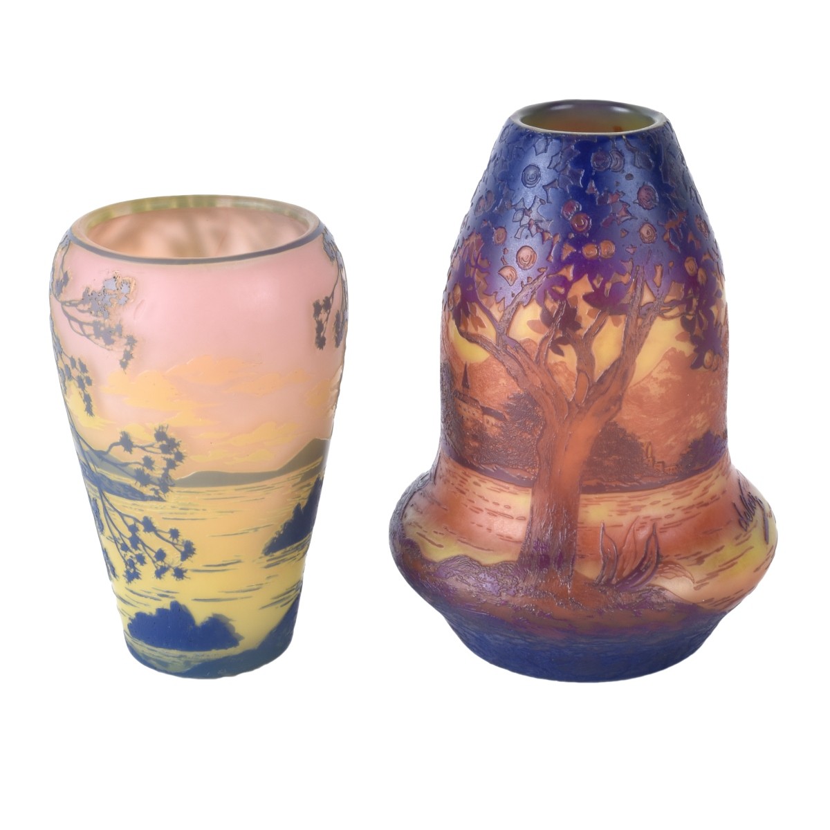 Two Cameo Glass Vases