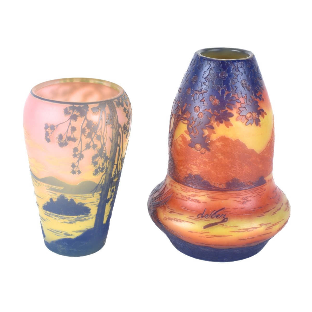 Two Cameo Glass Vases