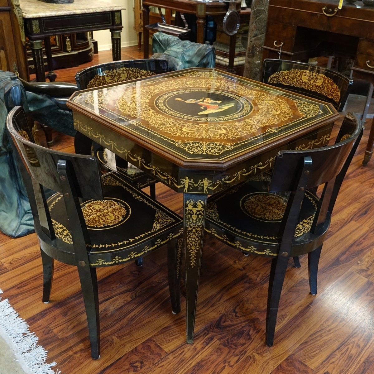 Vintage Italian Game Table and Chairs