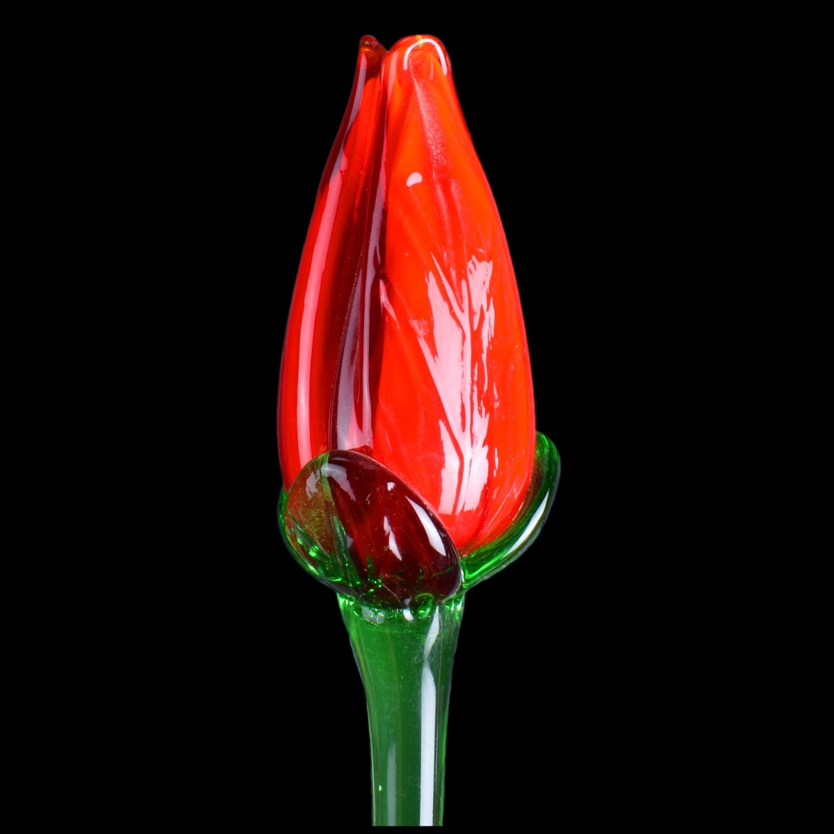 Twelve (12) Murano Italian Art Glass Flowers