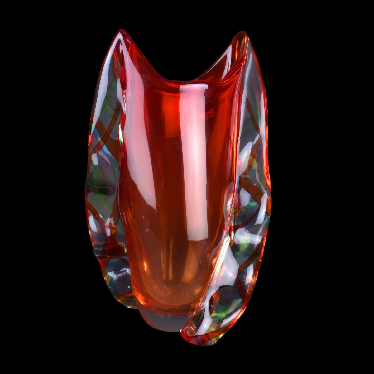 Formia for Murano Italian Art Glass Free Form Vase