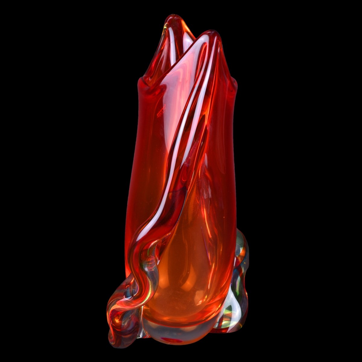 Formia for Murano Italian Art Glass Free Form Vase
