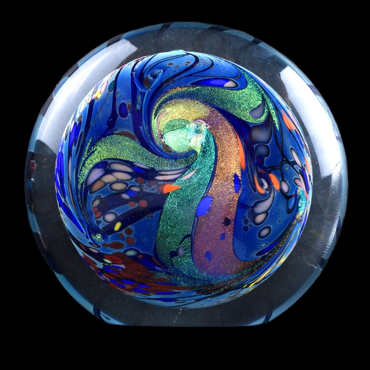 Rollin Karg, American Large Art Glass Paperweight