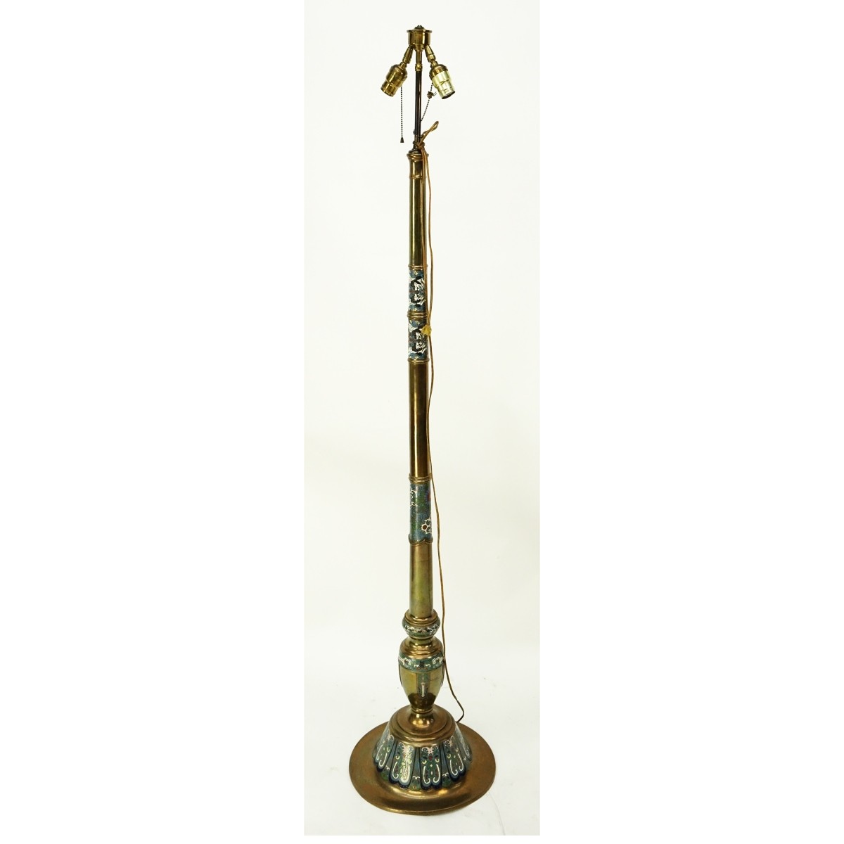 Large Japanese Champlevé Enamel Floor Lamp