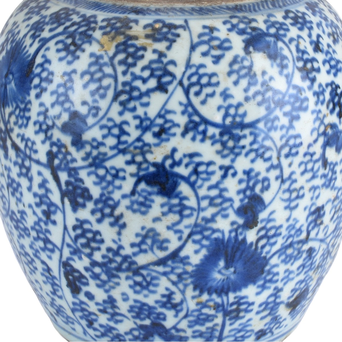 Antique Chinese Blue and White Porcelain Jar