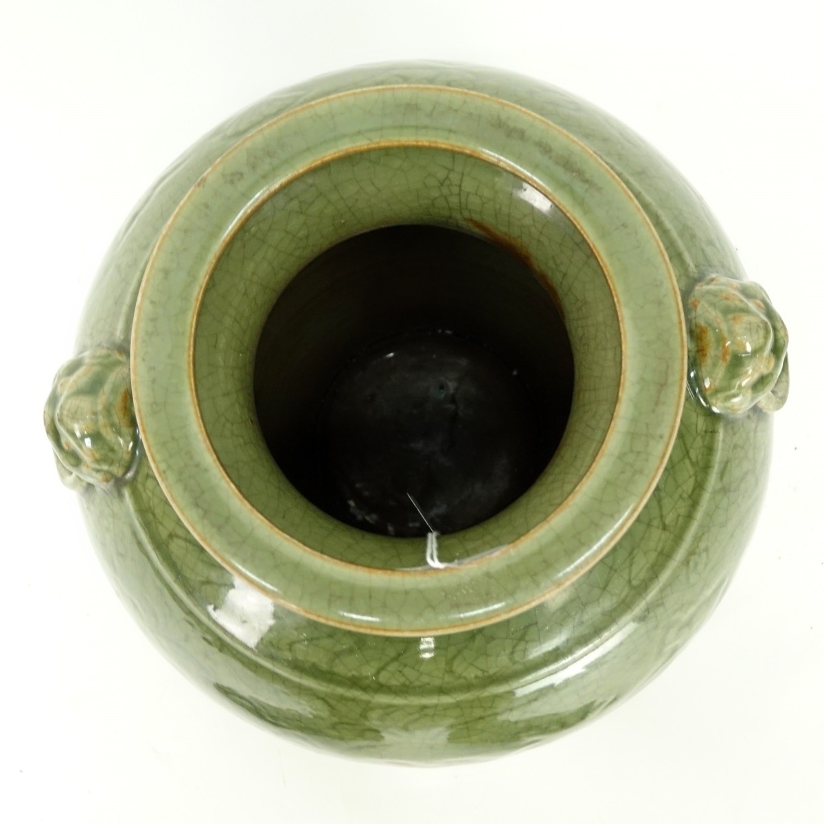 Chinese Green Celadon Glazed Pottery Vase