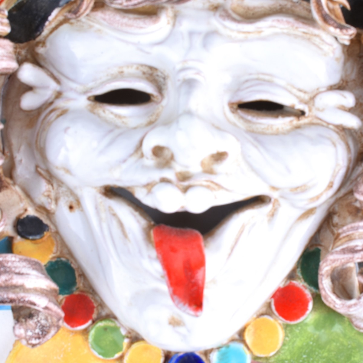 Vintage Perseo Italy Pottery Jester Head