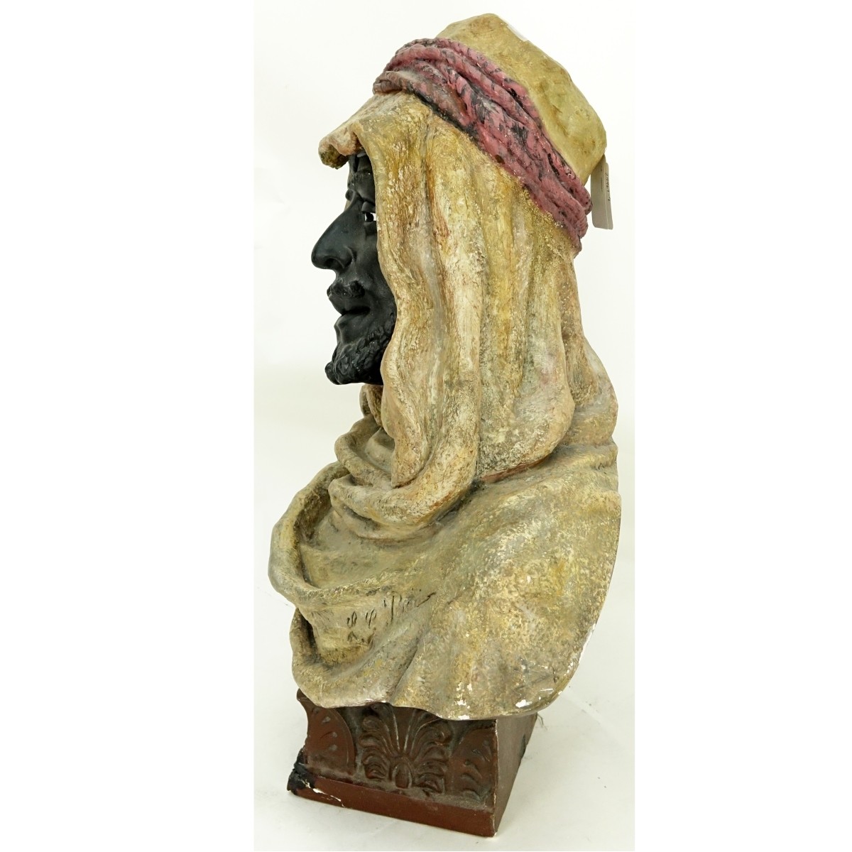 Vintage Polychrome Pottery Orientalist Bust