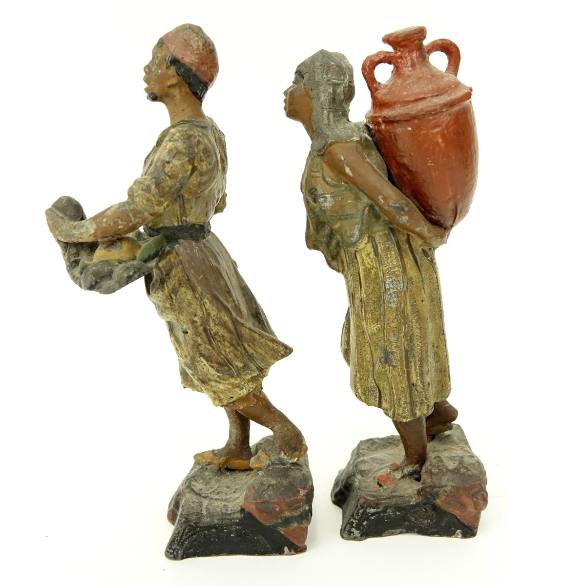 Pair of French Polychrome Spelter Figures