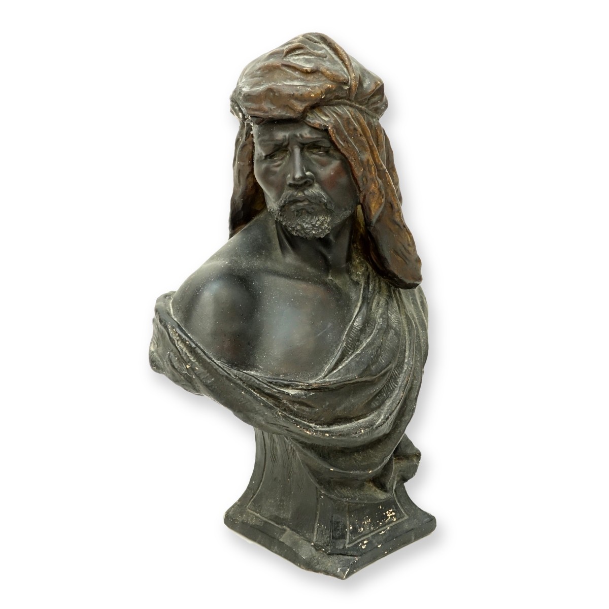 Vintage Polychrome Terracotta Arab Bust Figure