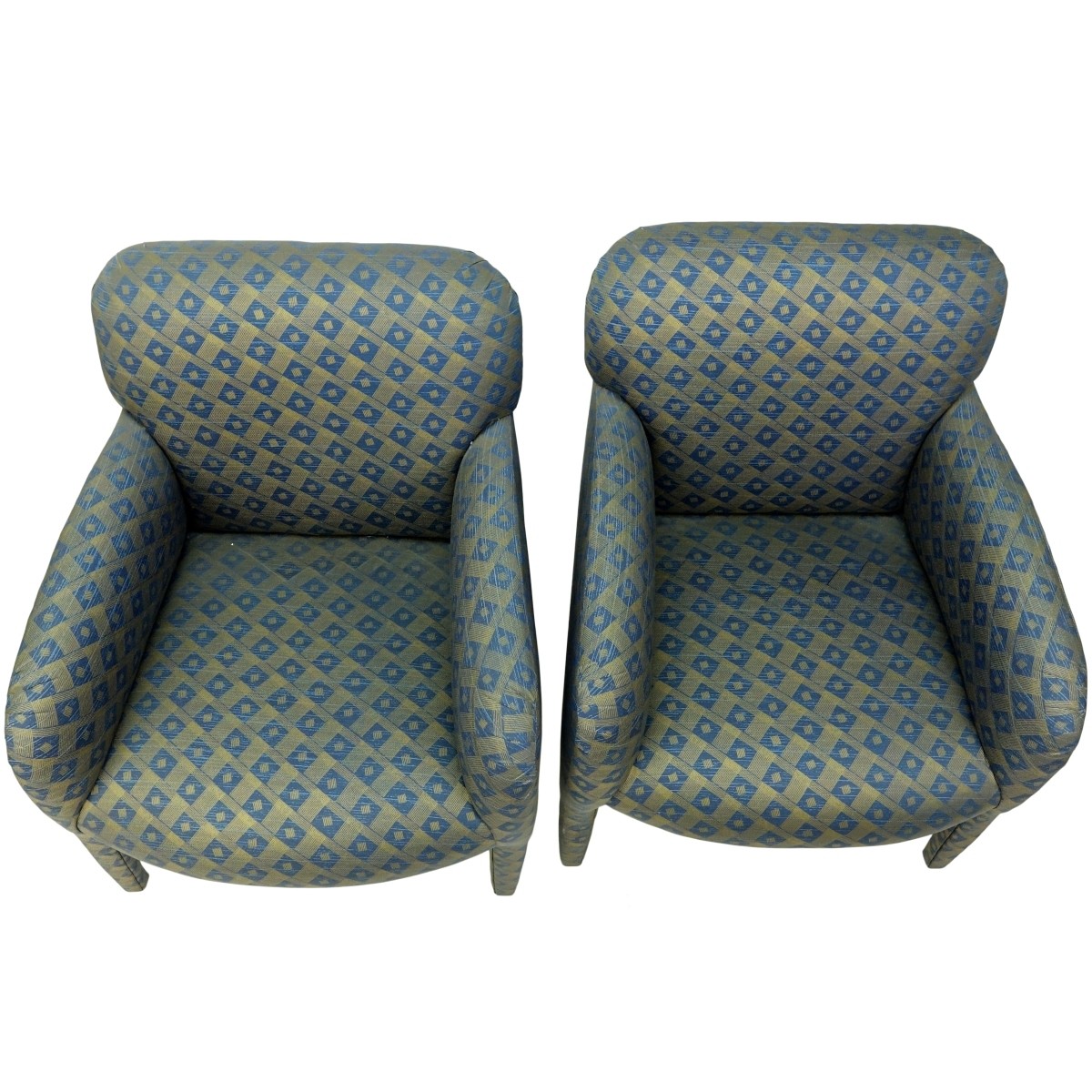 Pair Modern Upholstered Armchairs