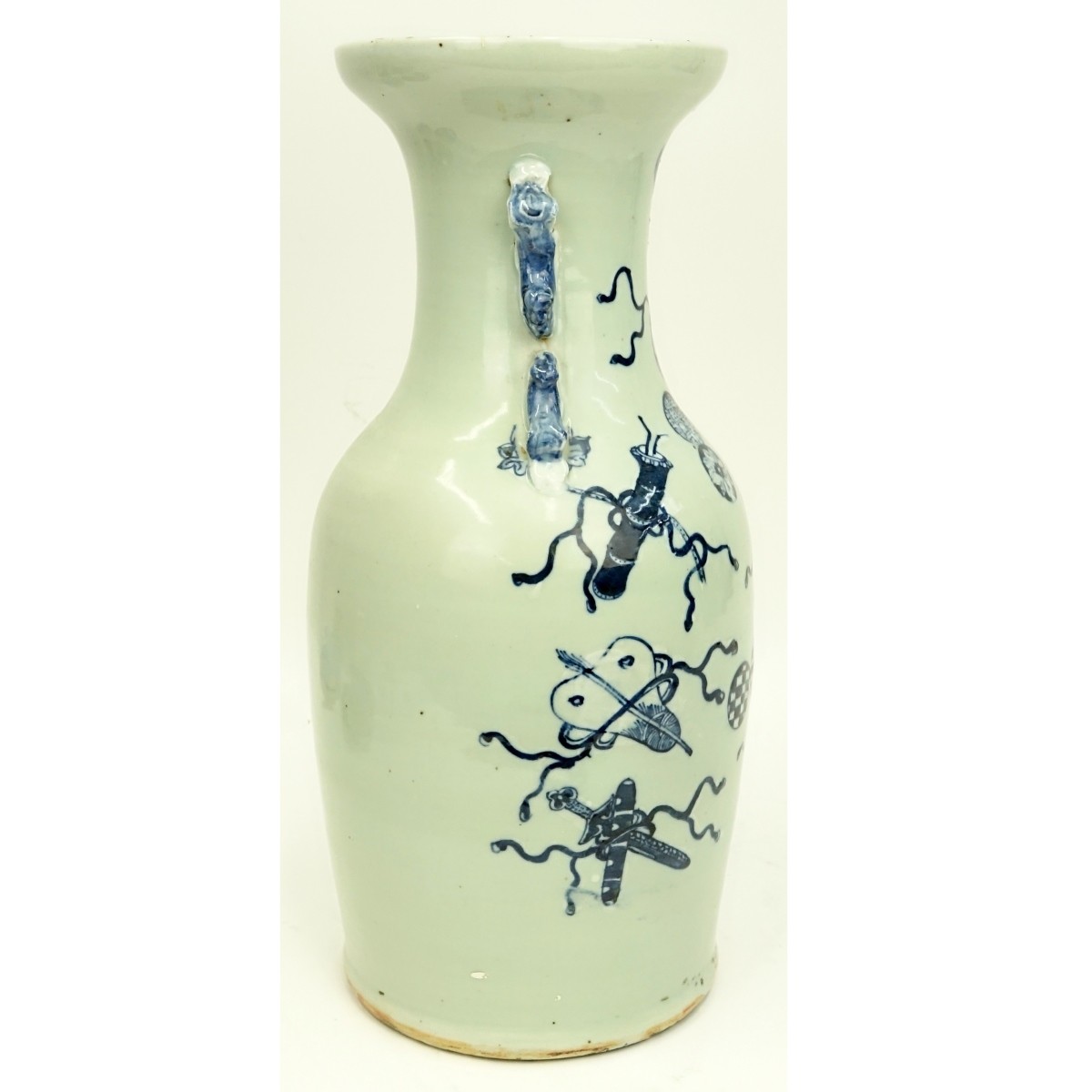 Chinese Blue & White Porcelain Handled Vase