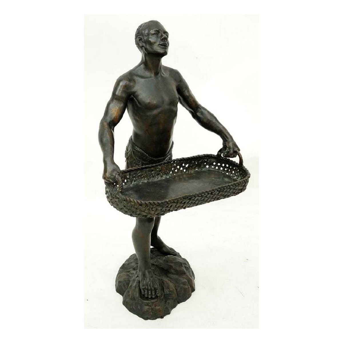 A Patinated Bronze Sculpture, Nubian Male