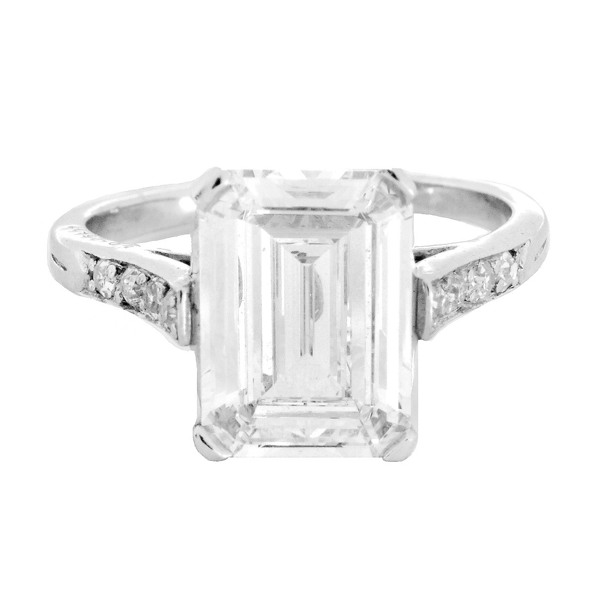 GIA 2.19ct Emerald Cut Diamond Ring