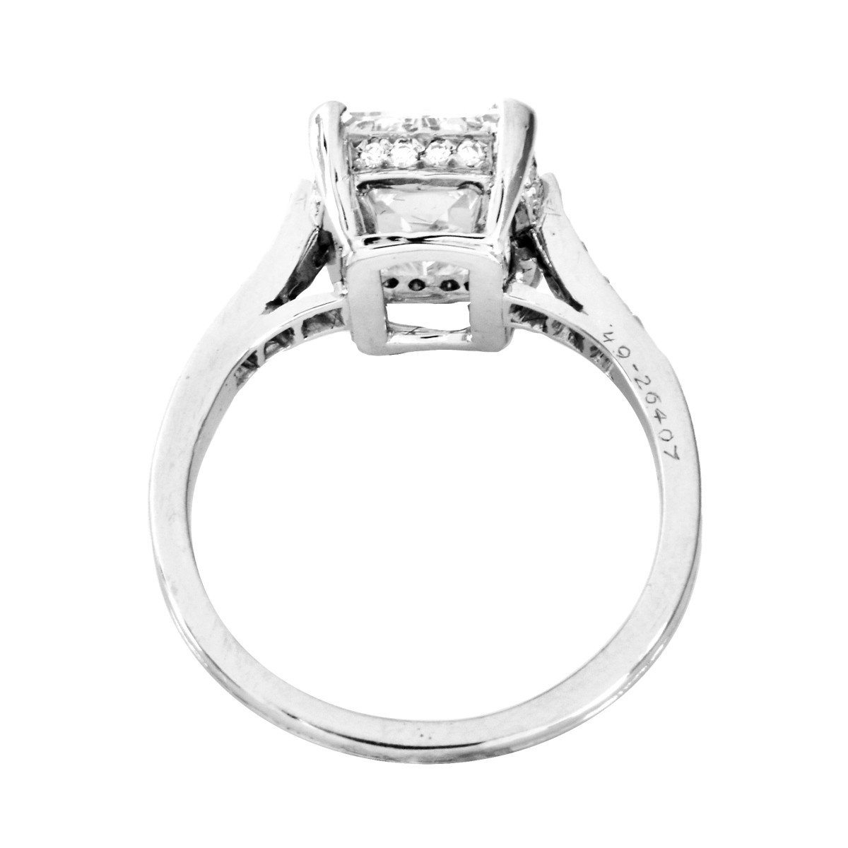 GIA 2.19ct Emerald Cut Diamond Ring
