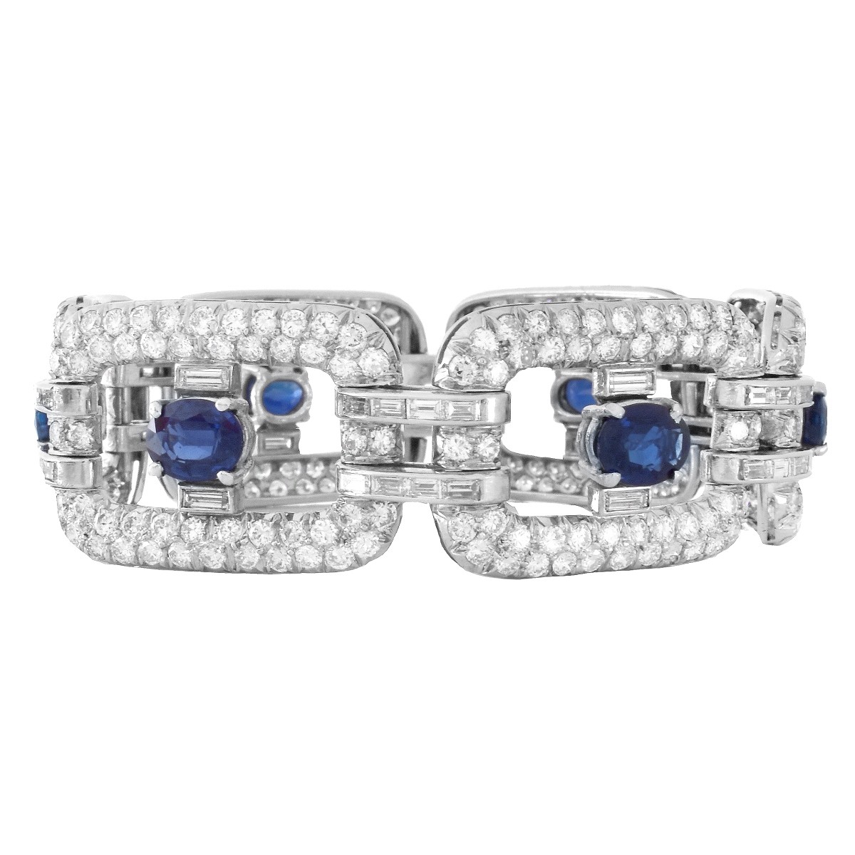 Vintage Diamond, Sapphire and Platinum Bracelet