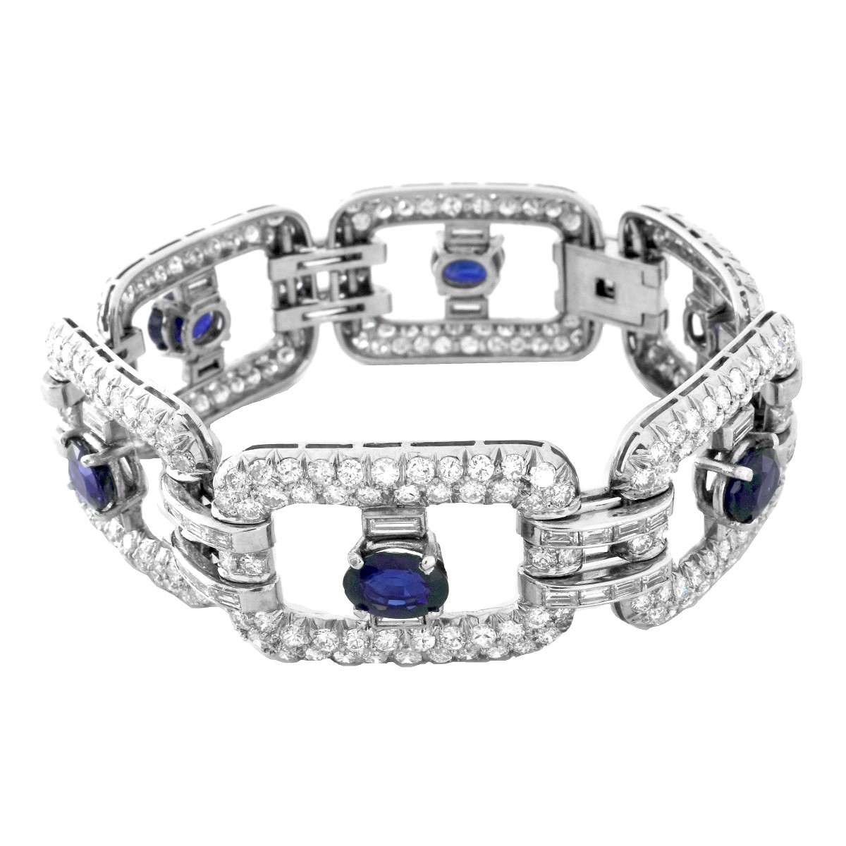 Vintage Diamond, Sapphire and Platinum Bracelet