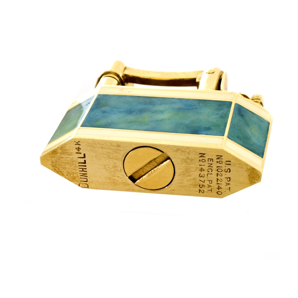 14K Gold and Enamel Compact and Lighter