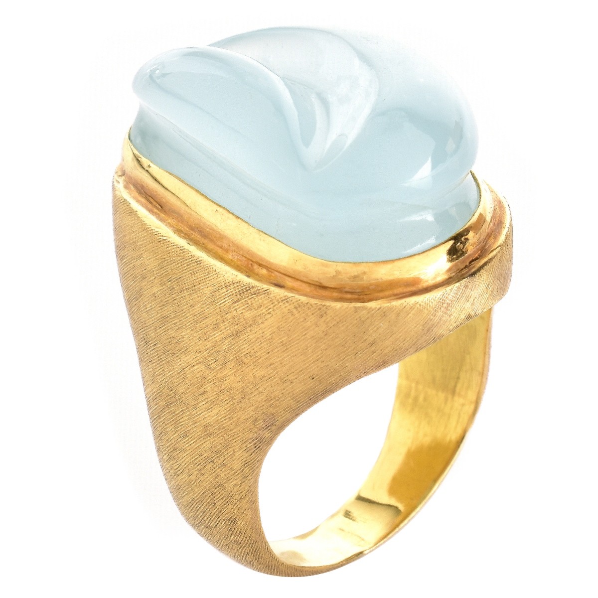 H. Burle Marx Aquamarine and 18K Gold Ring