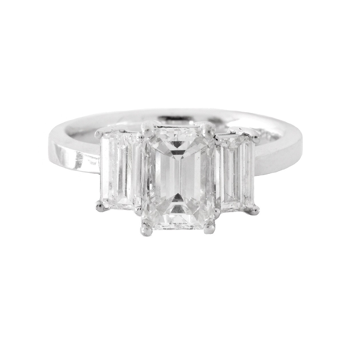 GIA 2.92ct TW Diamond and 18K Gold Ring