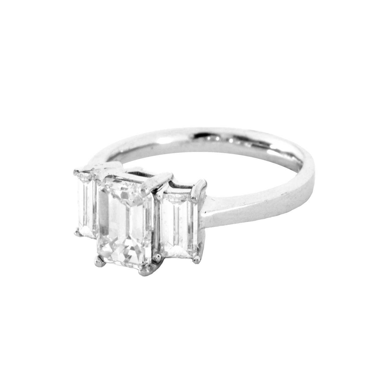 GIA 2.92ct TW Diamond and 18K Gold Ring