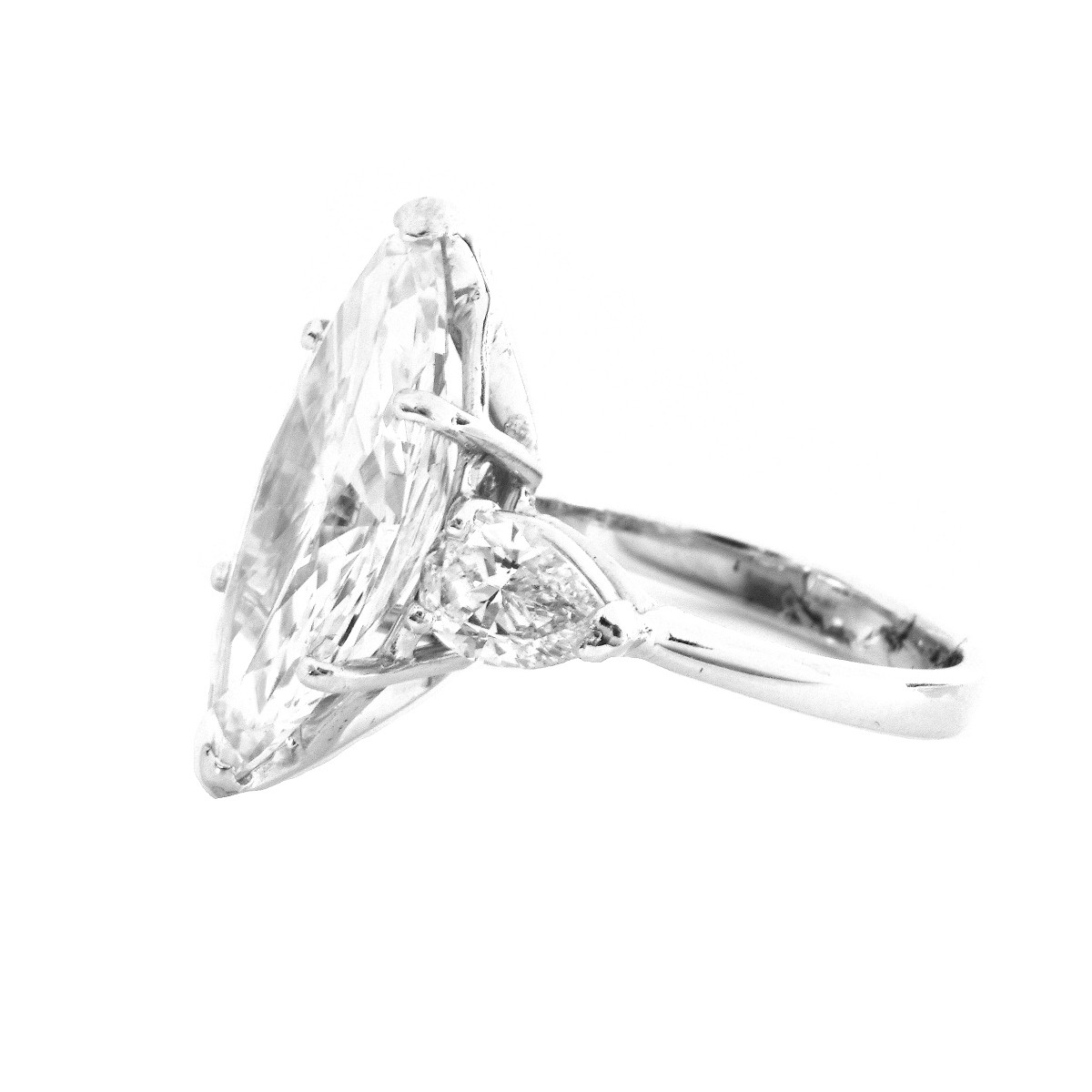 GIA 6.09ct Diamond and Platinum Ring