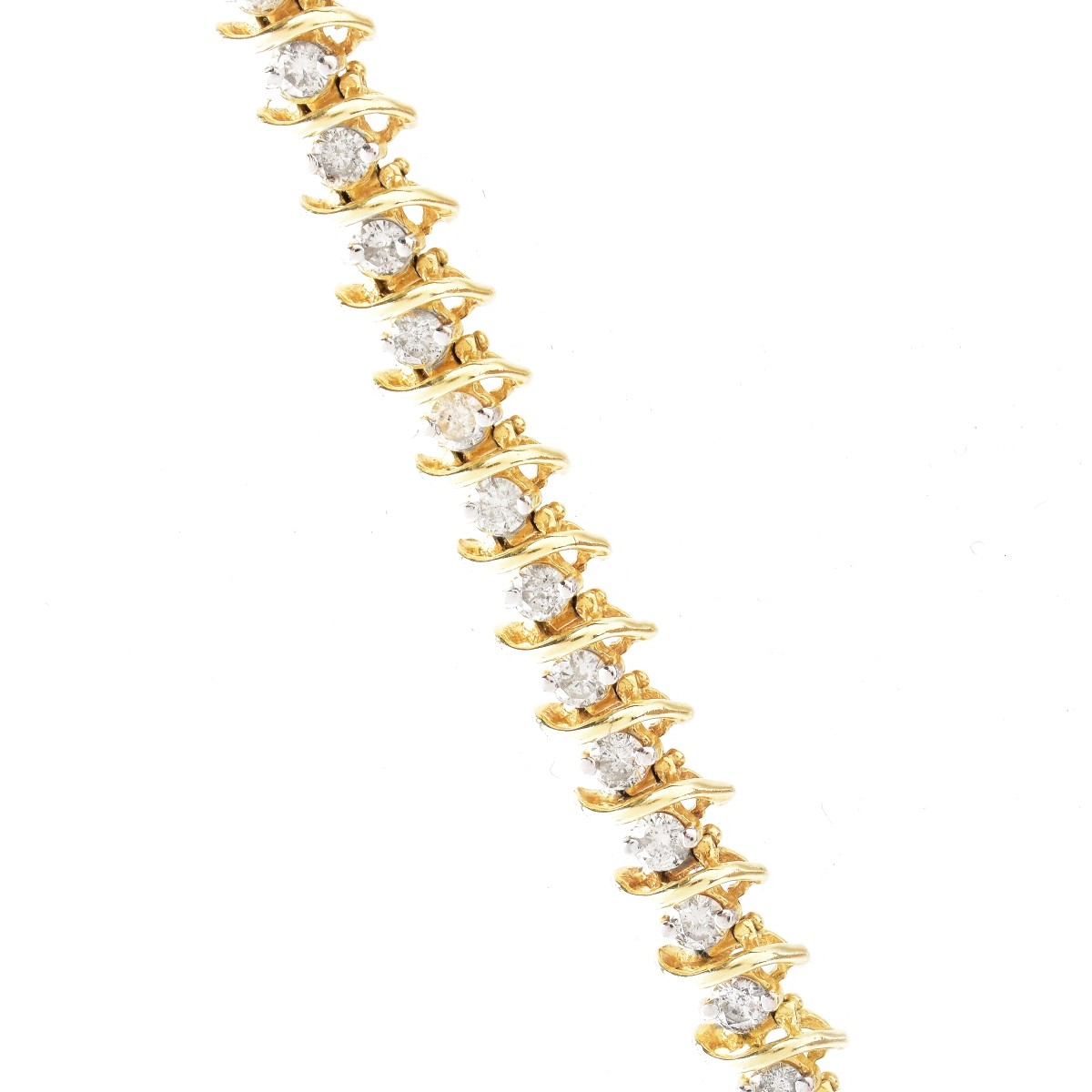 5.0ct TW Diamond and 14K Gold Bracelet