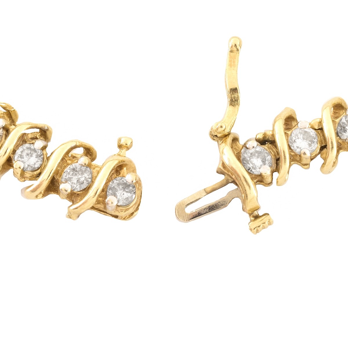 5.0ct TW Diamond and 14K Gold Bracelet