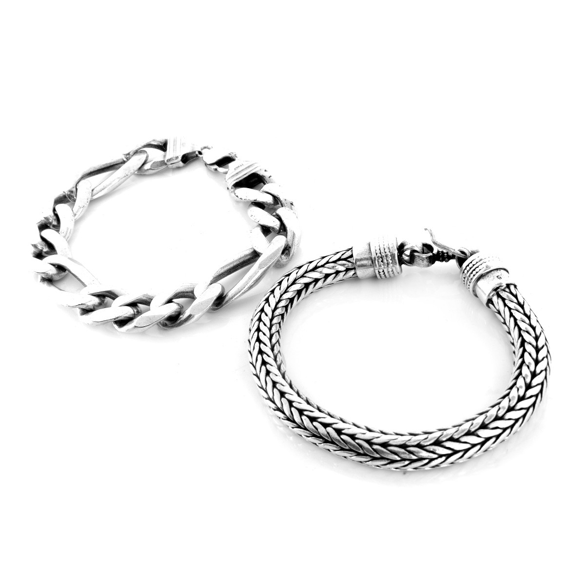 Two Men's Silver Bracelets