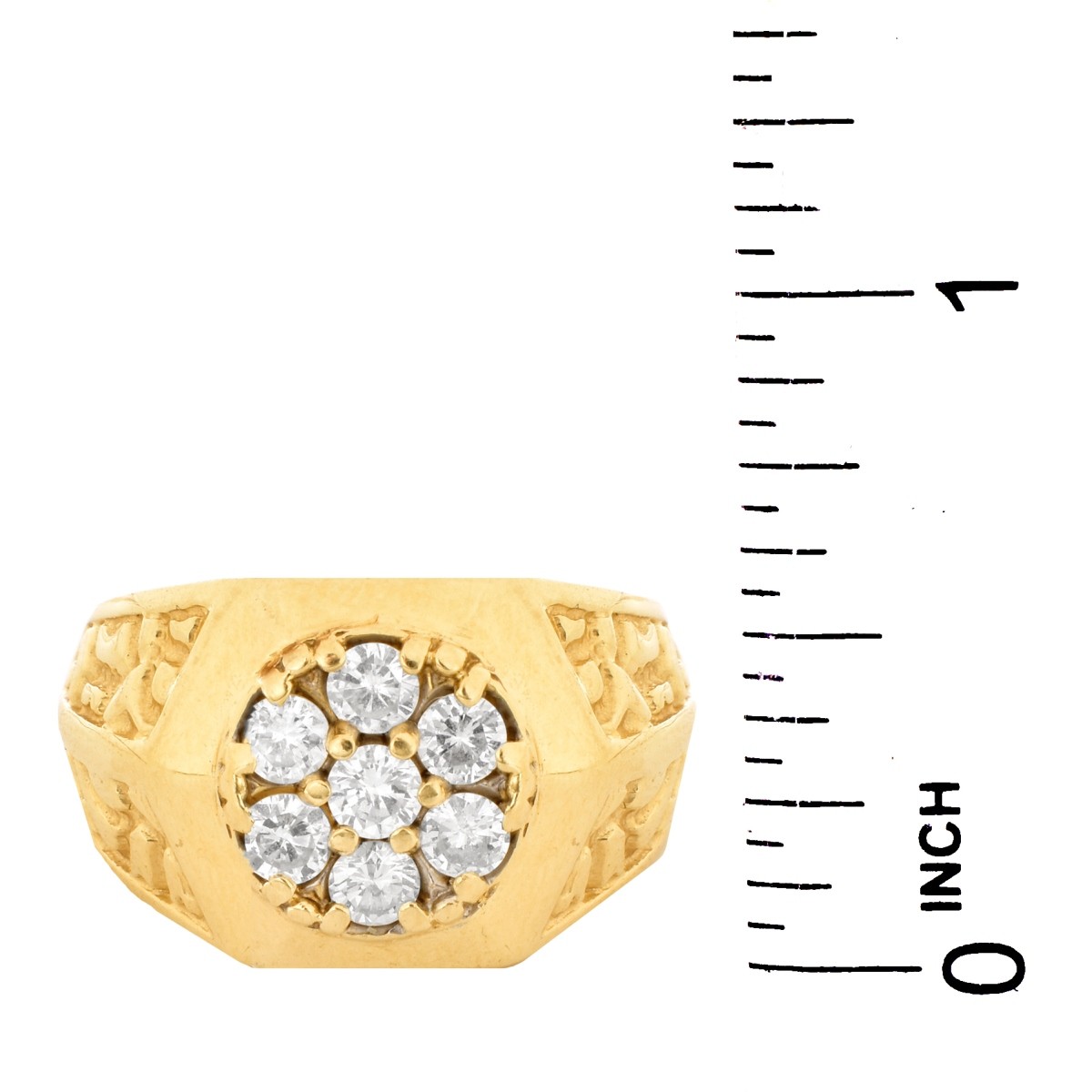 Man's Diamond and 14K Gold Ring