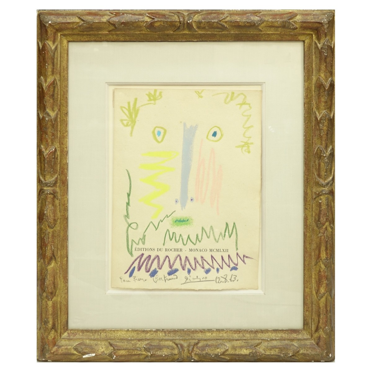 Pablo Picasso Crayon On Paper