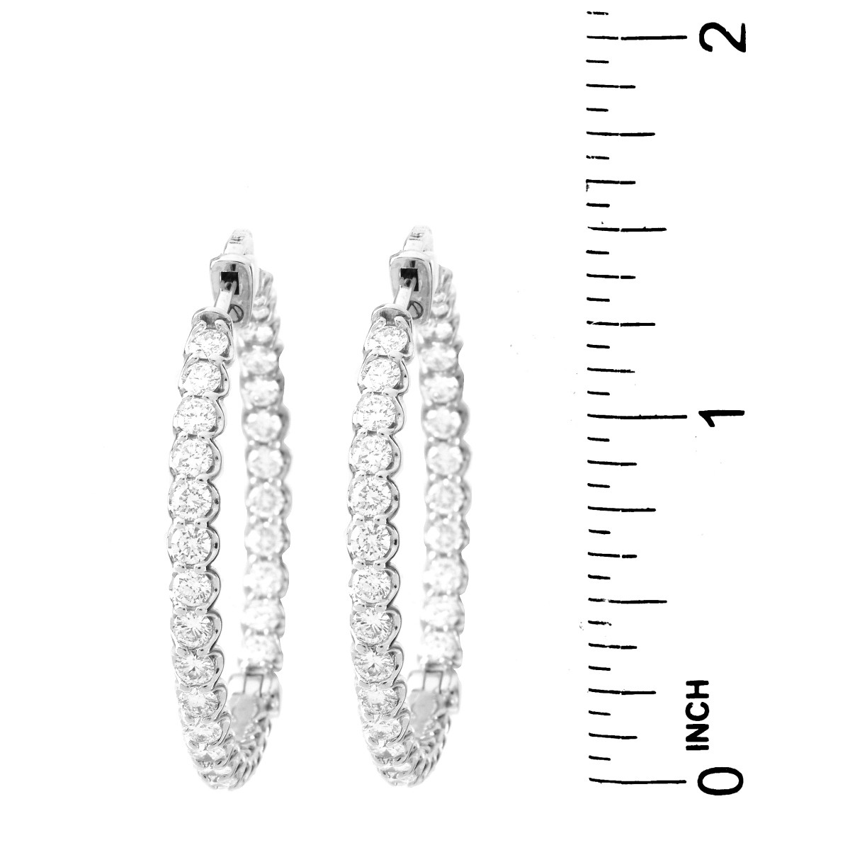 3.5ct TW Diamond and 14K Gold Hoop Earrings