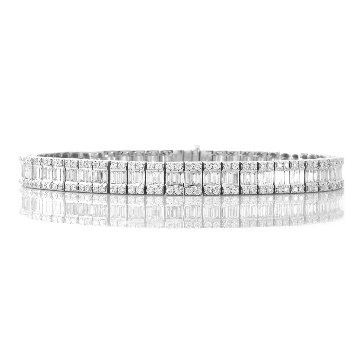 7.0ct TW Diamond and 18K Gold Bracelet