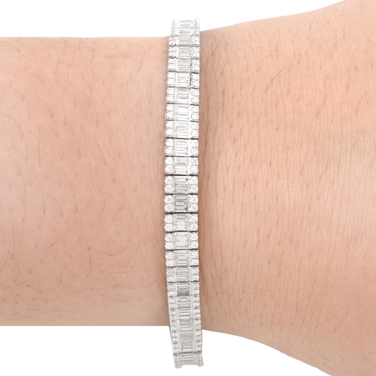 7.0ct TW Diamond and 18K Gold Bracelet