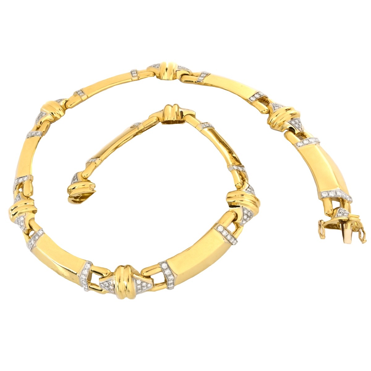 5.0ct TW Diamond and 18K Gold Necklace