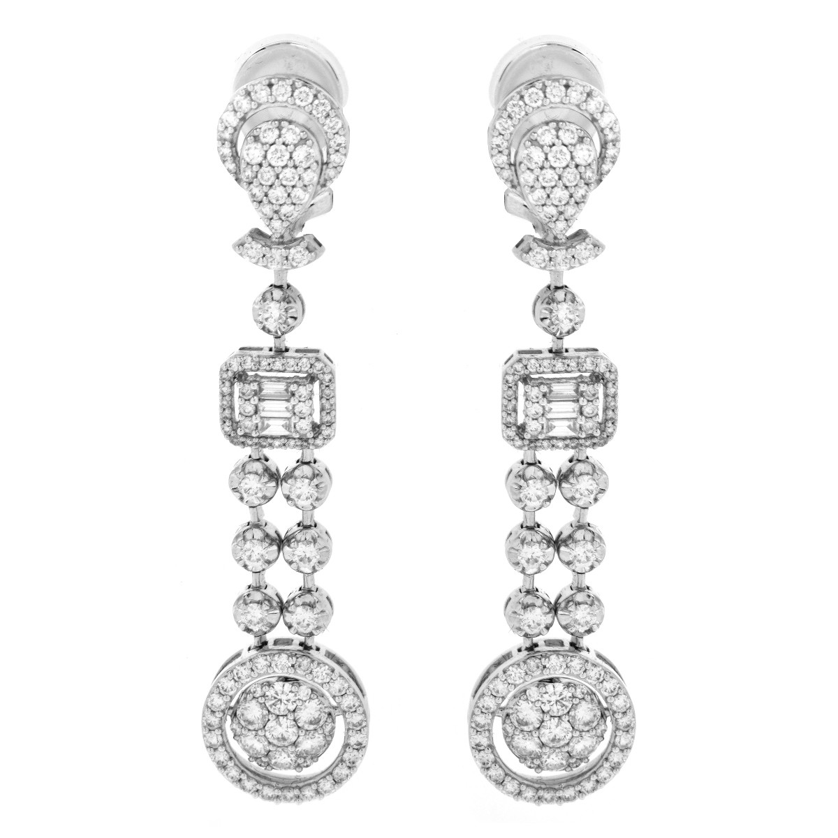 4.0ct TW Diamond and 18K Gold Earrings