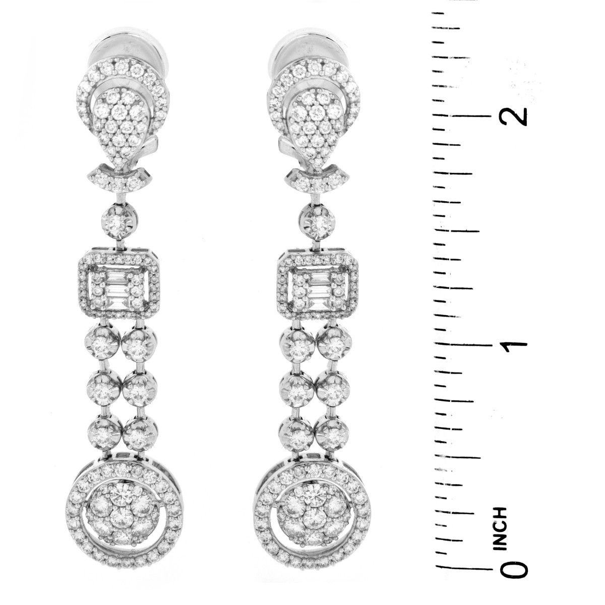 4.0ct TW Diamond and 18K Gold Earrings