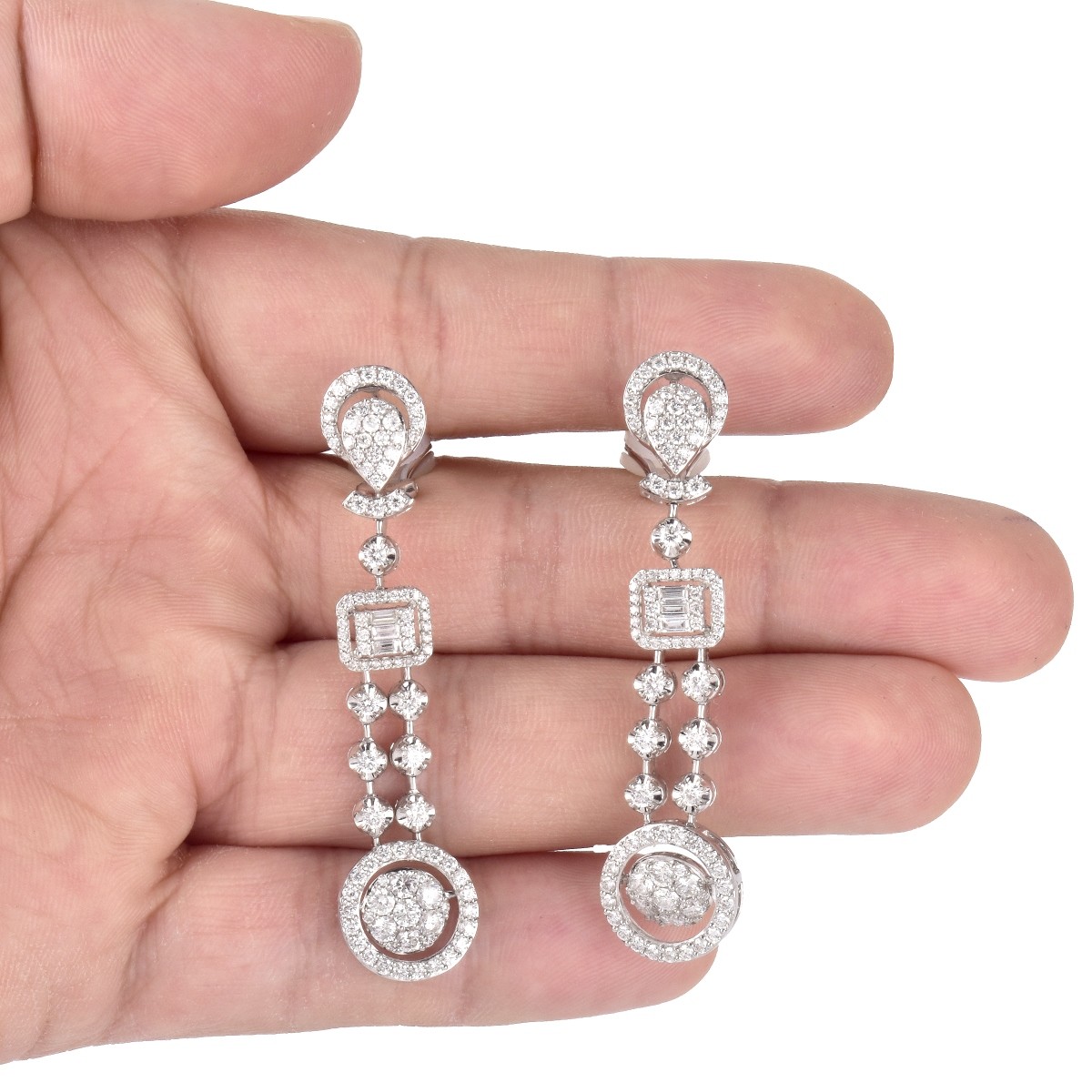 4.0ct TW Diamond and 18K Gold Earrings