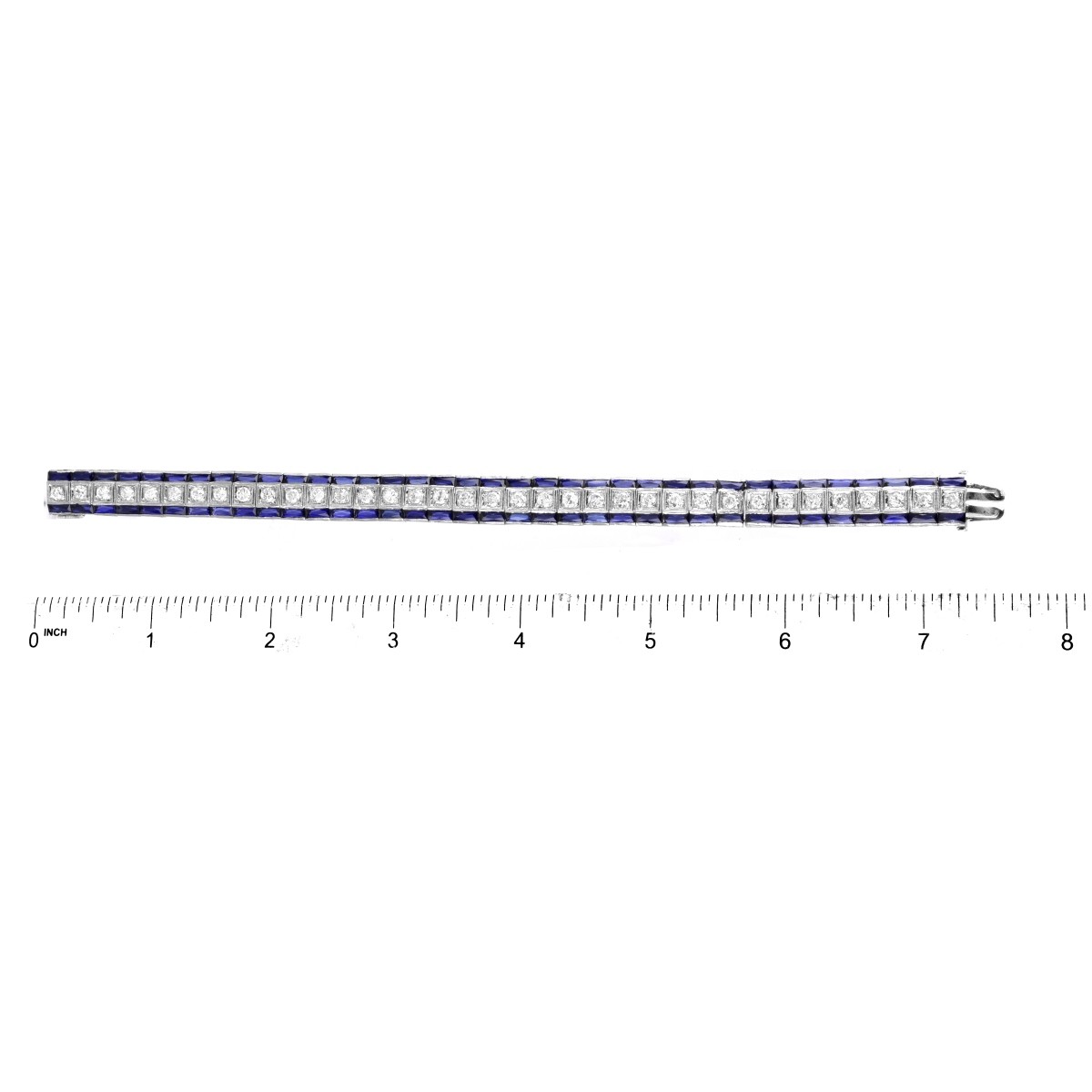 Art Deco Diamond, Sapphire and Platinum Bracelet.