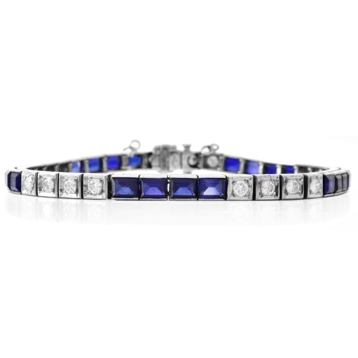 Diamond, Sapphire and 14K Gold Bracelet