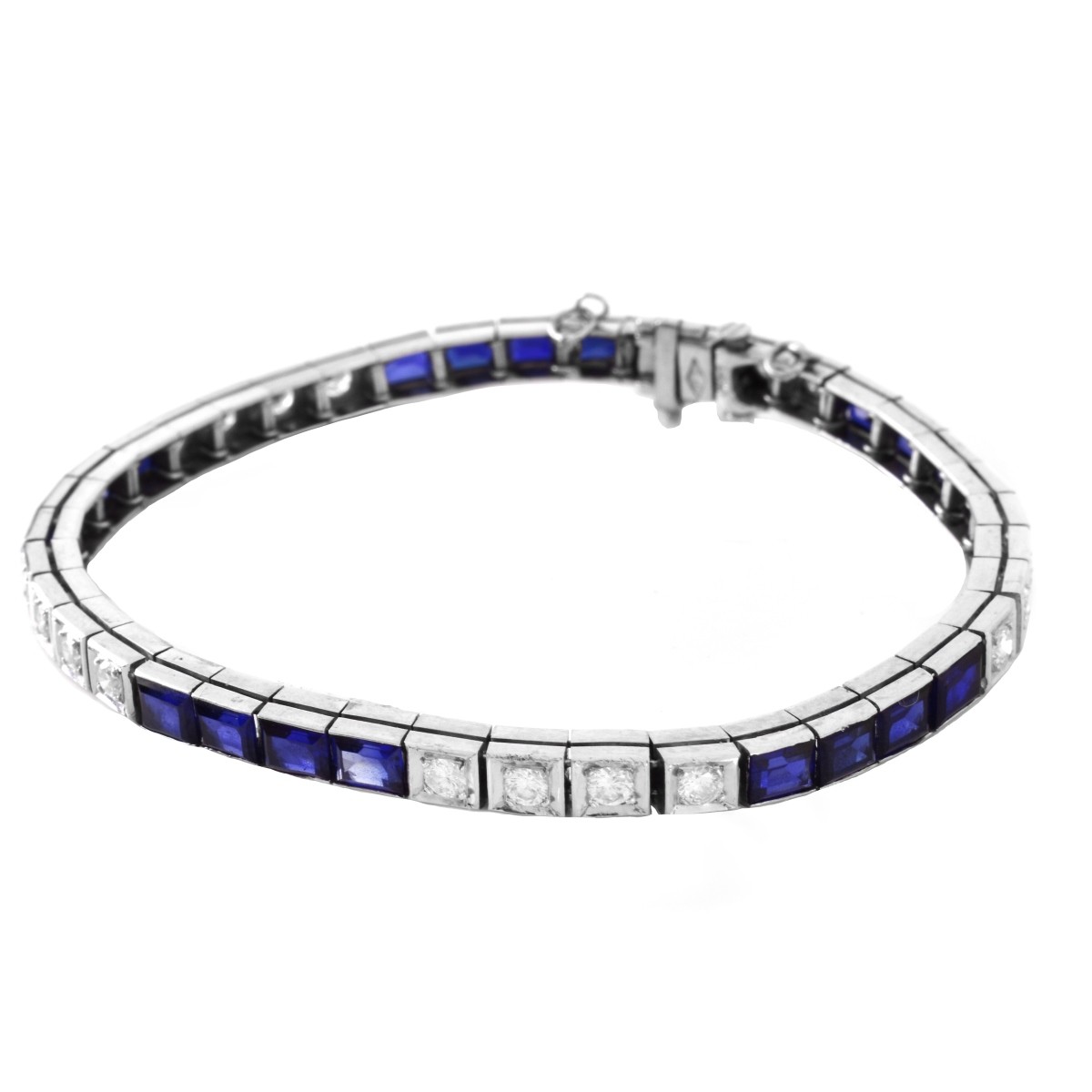 Diamond, Sapphire and 14K Gold Bracelet