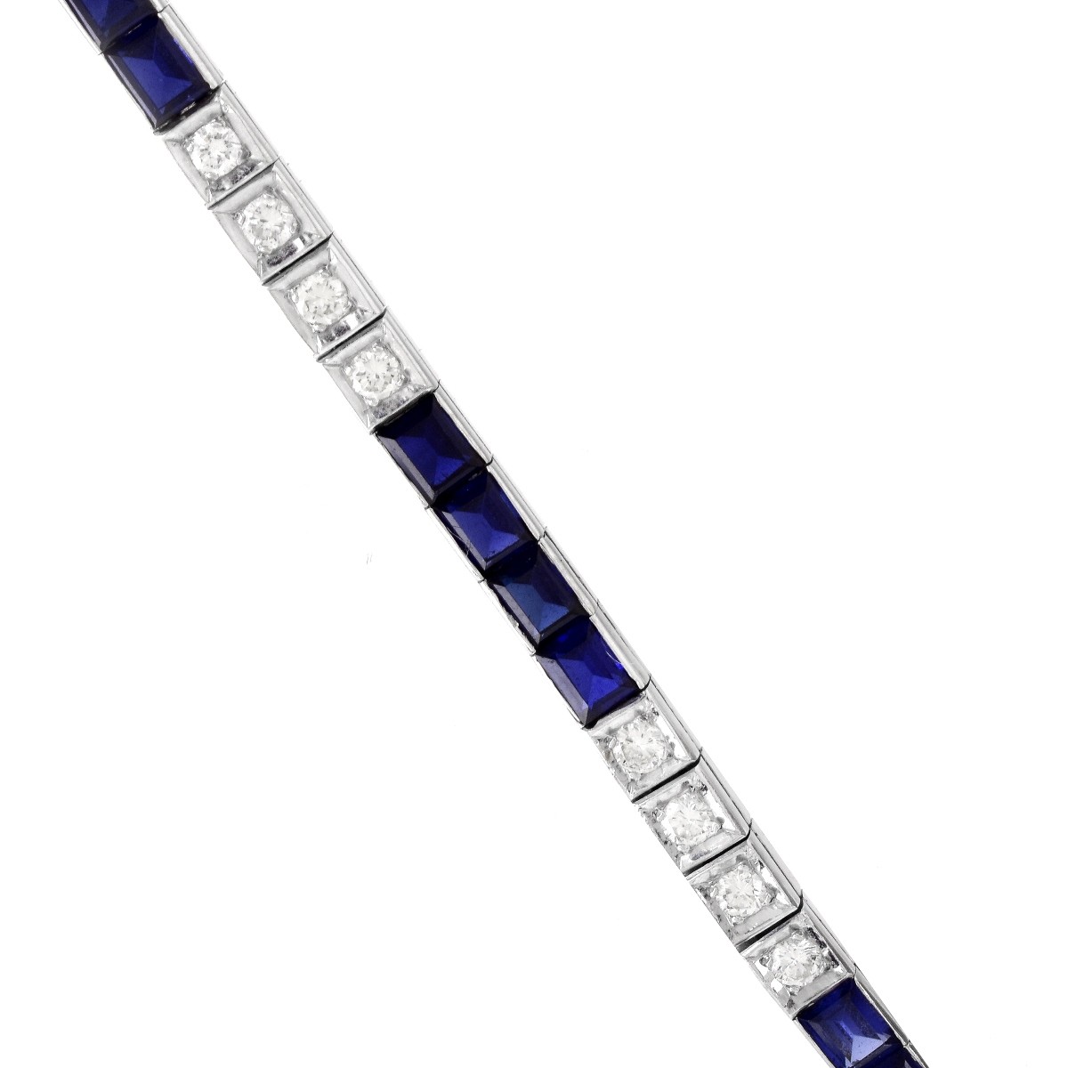 Diamond, Sapphire and 14K Gold Bracelet