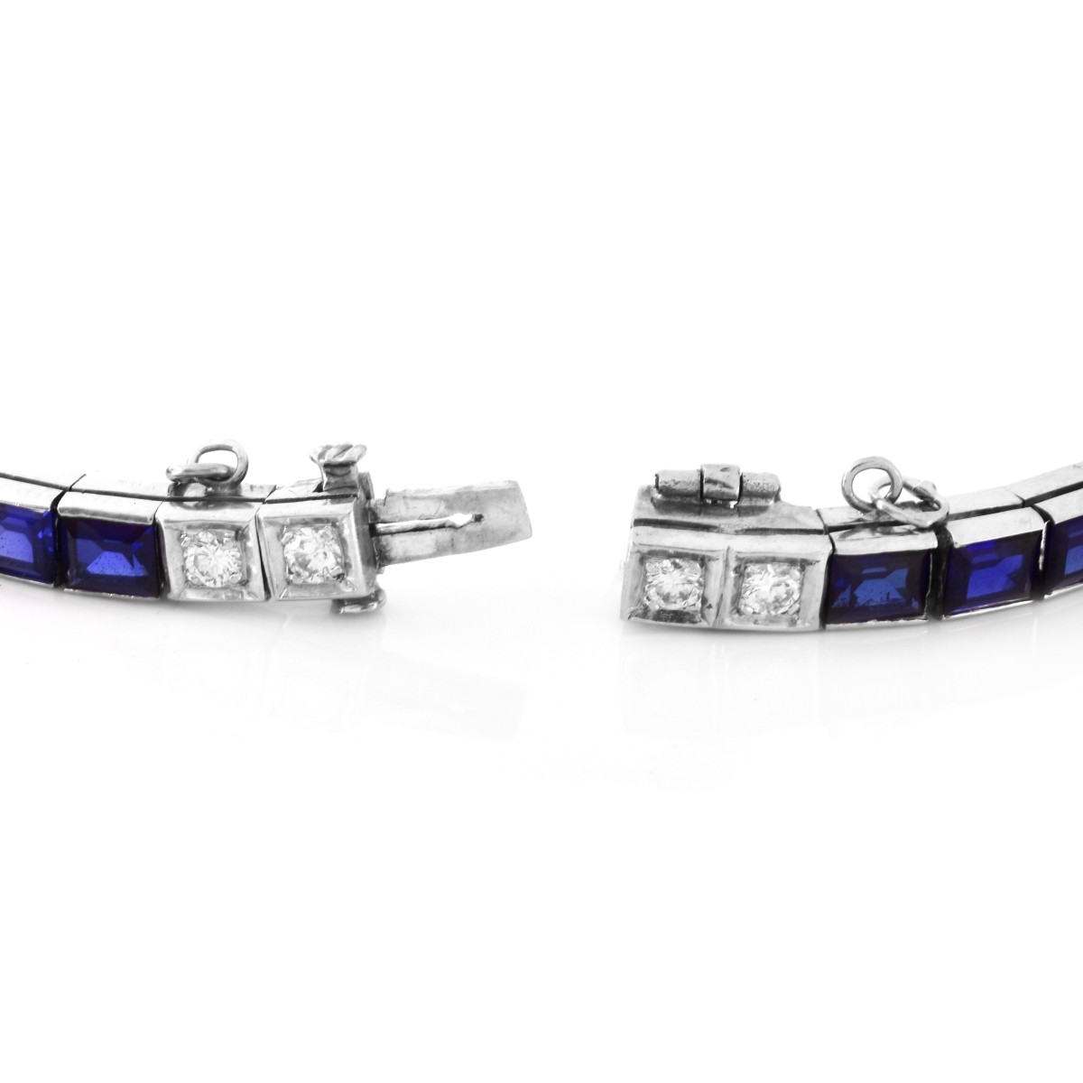 Diamond, Sapphire and 14K Gold Bracelet