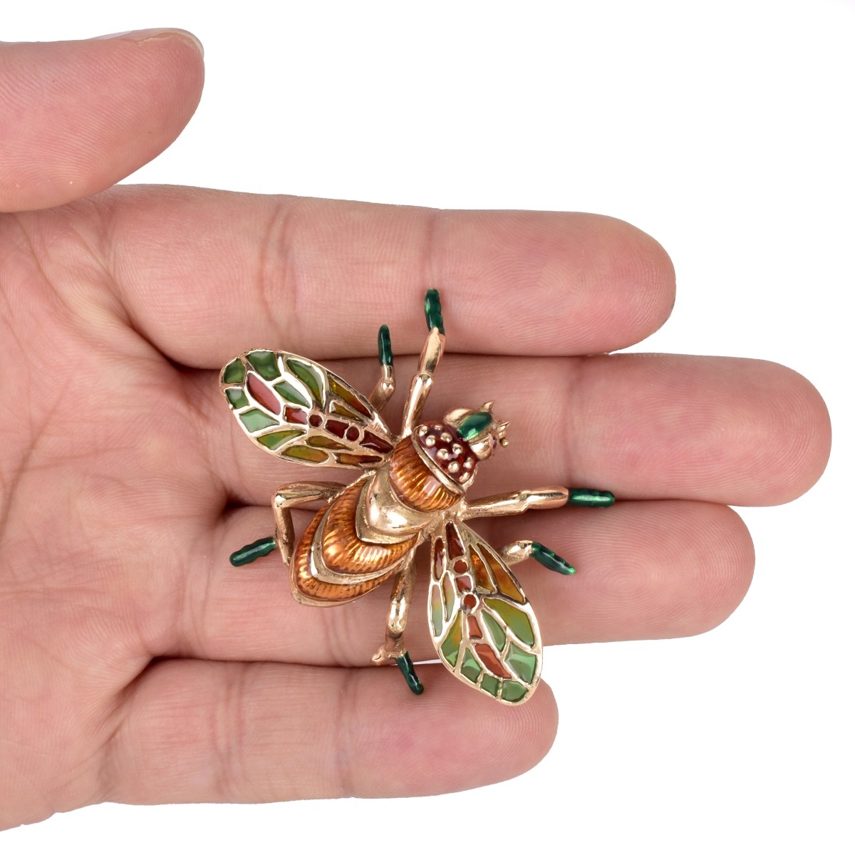 Vintage 14K Gold Fly Brooch