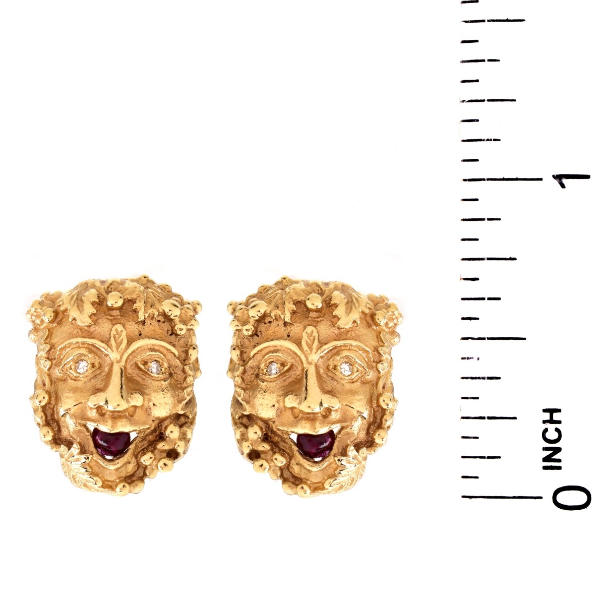 14K Gold Satyr Earrings