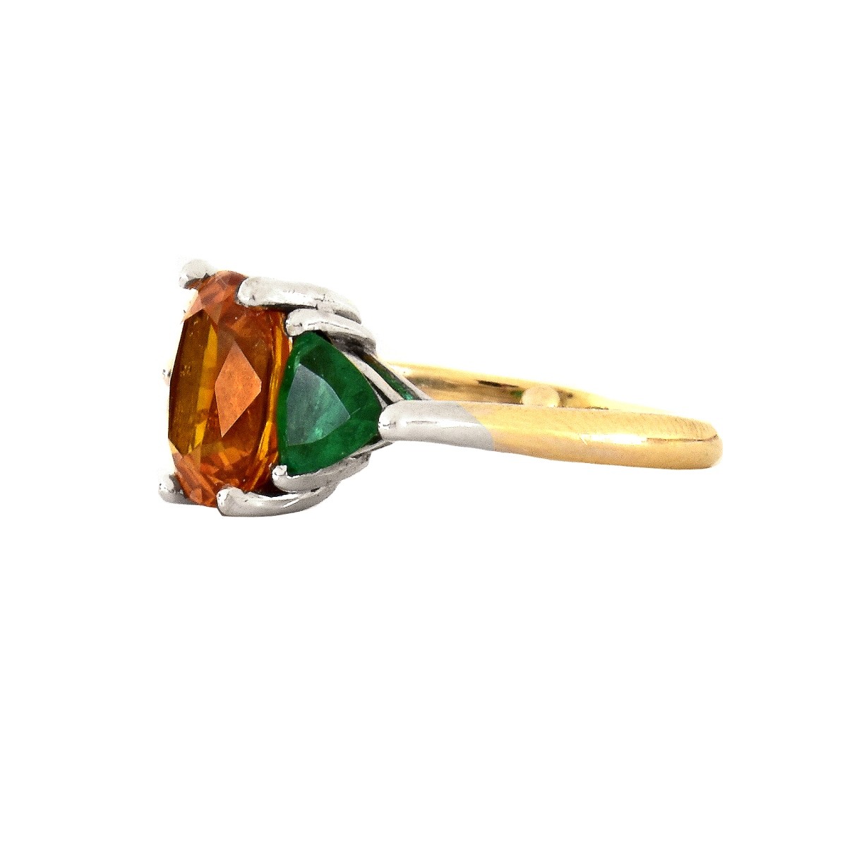 Citrine, Tsavorite Garnet and 18K Ring